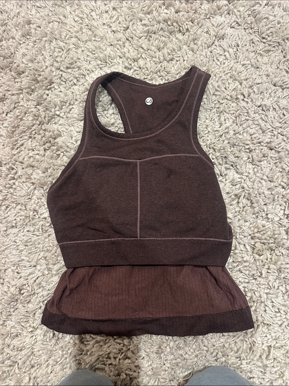 Women’s Brown Athletic Crop Tank Top